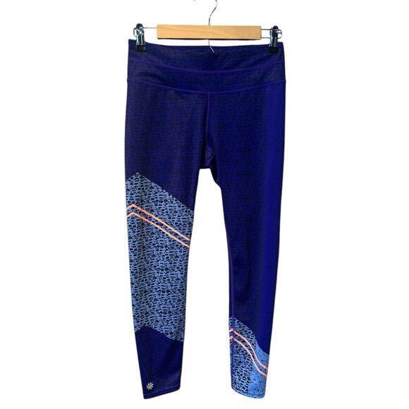 Athleta Mixed Pattern Purple Crop Leggings Small - Picture 1 of 5